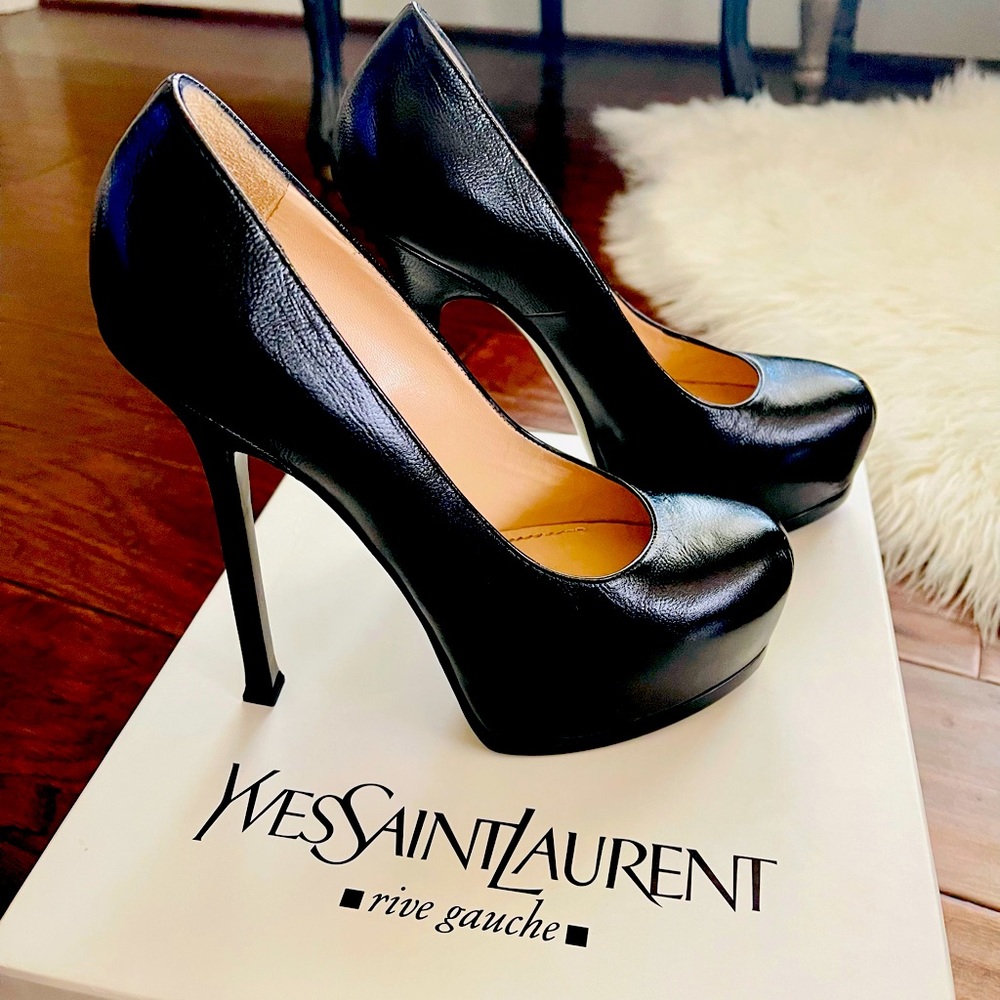 YSL Tribute T00, 105 Pump VERNIGOLF Black
